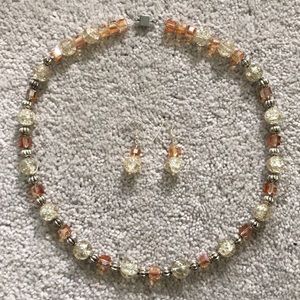 10” Beaded Necklace with Matching Earrings Set
